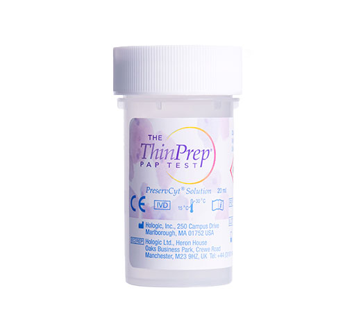 Hologic ThinPrep® PreservCyt® Collection Vials in white background